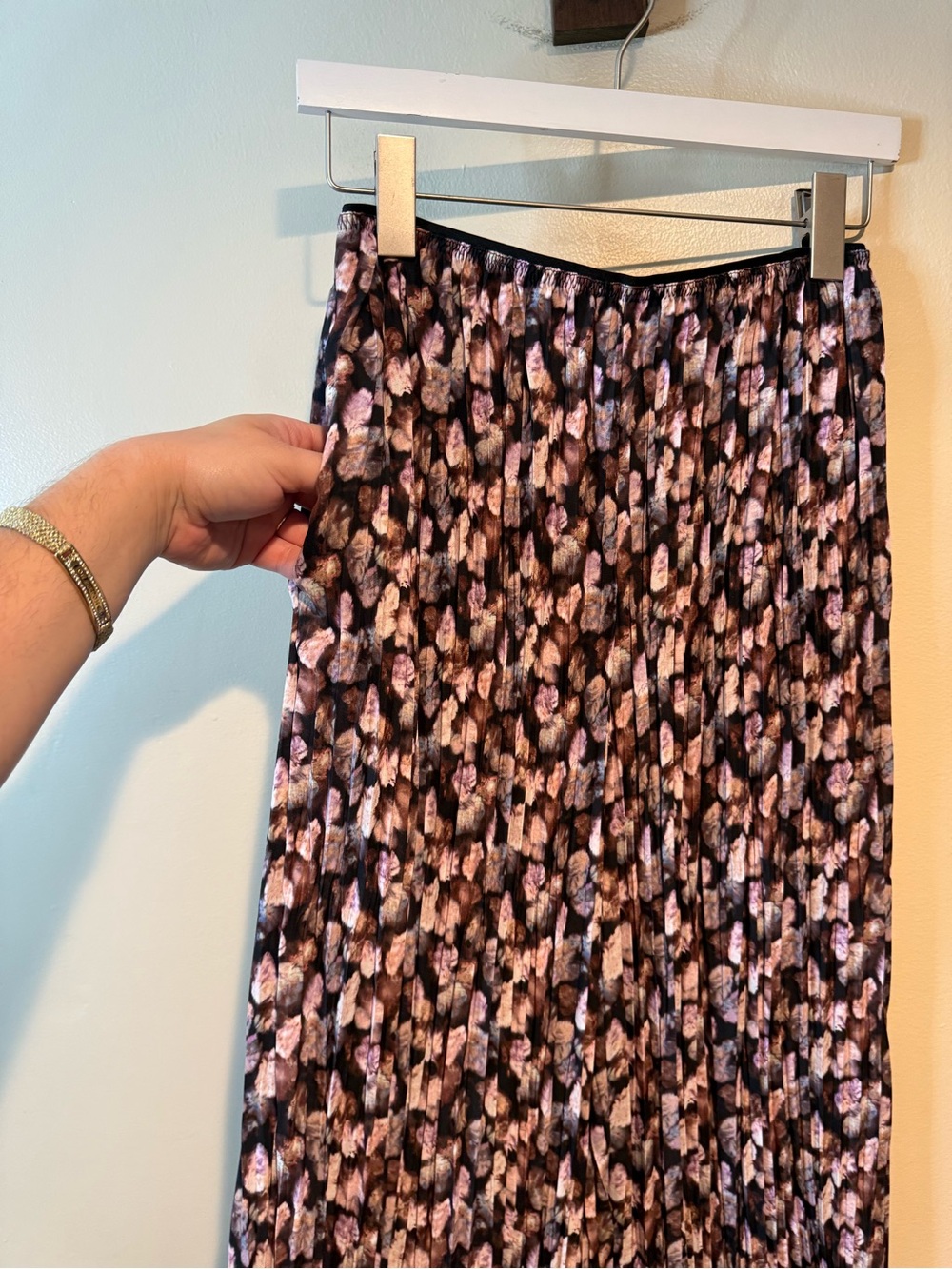 Vince Micro Painted Floral Pleated Culottes Pants - Picture 7 of 11
